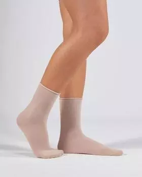 3 пары модальных супермягких бесшовных высоких носков до щиколотки без эластичности Alse Studio, бежевый