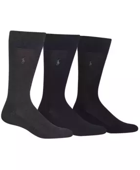 3 пары мужских носков Dress Polo Ralph Lauren, черный