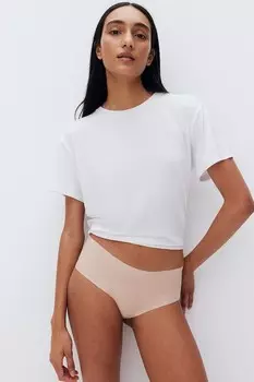 3 пары невидимых трусиков-хипстеров H&M, бежевый