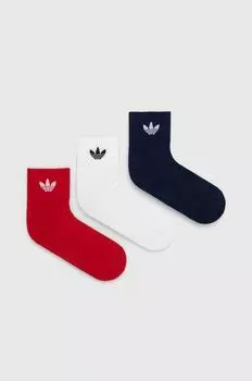 3 пары носков adidas Originals, красный