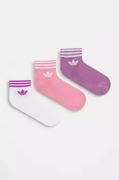 3 пары носков adidas Originals, розовый