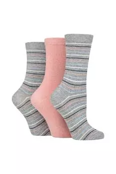 3 пары носков из 100% переработанного хлопка с несколькими полосками SOCKSHOP TORE, серый
