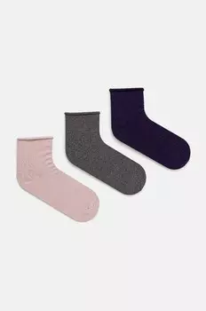 3 пары носков United Colors of Benetton, фиолетовый