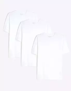 3 пары обтягивающих футболок белого цвета River Island