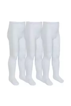 3 пары очень мягких и теплых дышащих школьных колготок из бамбука Sock Snob, белый