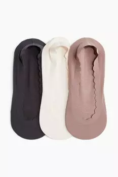 3 пары очень низких носков H&M, розовый