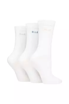 3 пары однотонных, полосатых и узорчатых хлопчатобумажных носков со связанными пальцами ELLE, белый