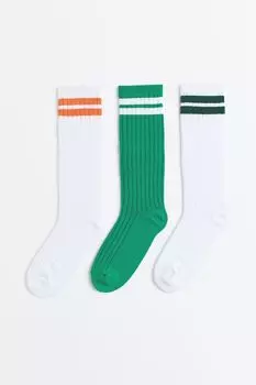 3 пары спортивных носков в рубчик H&amp;M