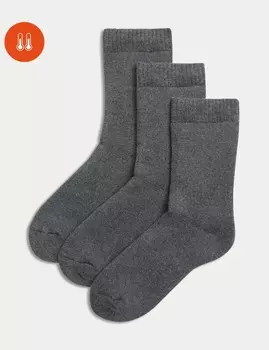 3 пары термоносков из хлопковой смеси Marks & Spencer, серый