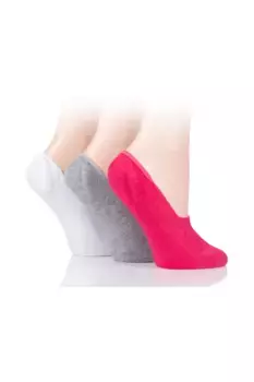 3 пары тонких бамбуковых подводок с высоким вырезом SOCKSHOP, белый