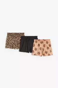 3 пары трикотажных шорт H&M, бежевый