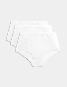 3 пары трусиков-брифов Amelia Lace Full Marks & Spencer, белый