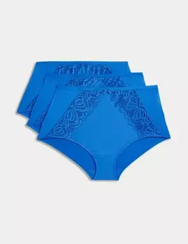 3 пары трусиков-брифов Amelia Lace Full Marks & Spencer, синий