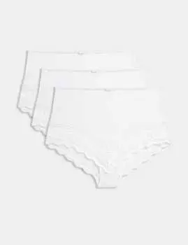 3 пары трусиков с кружевной отделкой Marks & Spencer, белый