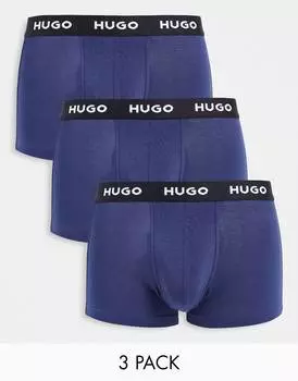 3 пары трусов HUGO Bodywear темно-синего цвета