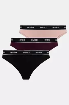 3 пары трусов Hugo, черный
