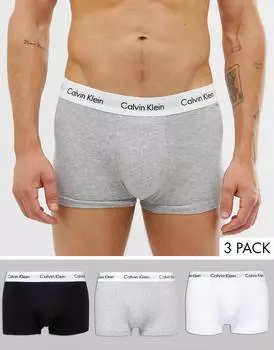 3 пары трусов с низкой посадкой из эластичного хлопка Calvin Klein