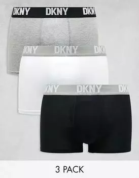 3 пары трусов-транков Seattle черного цвета DKNY