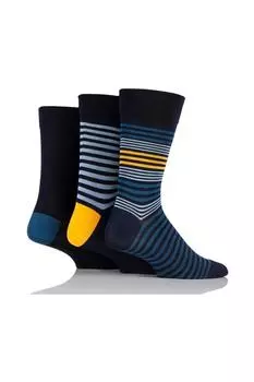 3 пары удобных носков в полоску из бамбука с гладкими швами на пальцах ног SOCKSHOP, фиолетовый