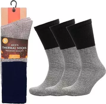 3 пары утепленных зимних носков-ботинок KAV, серый