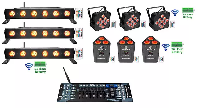 Комплект 3 Rockville Best PAR + Best STRIP + RockWedge Wireless DMX Battery Lights + Контроллер 3 Best PAR + 3 RockWedge + 3 Best STRIP