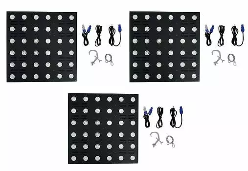 (3) Rockville STAGE MATRIX 36 RGB 6x6 Tri-Colored Matrix Blinder Lights DJ/Stage (3) STAGE MATRIX 36 RGB