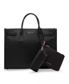 3-секционная сумка-тоут с застежкой Work Bridge Snap Anne Klein, черный