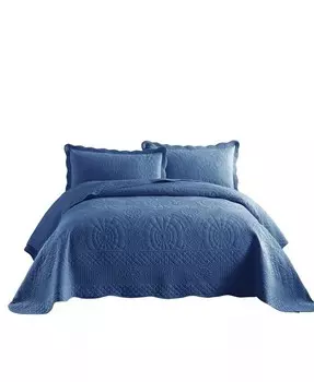 3 шт., 100% хлопок, большое покрывало, комплект одеял с вышивкой TF-King Marcielo, синий