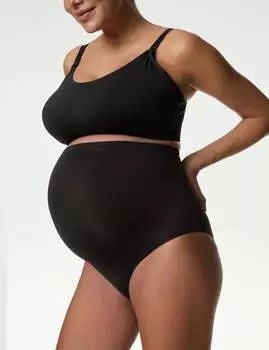3 шт. бесшовные трусы для беременных Over Bump Marks & Spencer, черный