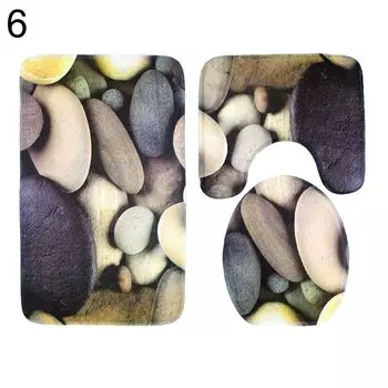 3 шт./компл., коврик для ванной комнаты с морской галькой, ковер с крышкой для унитаза, нескользящий напольный коврик-6 Stuttg, мультиколор