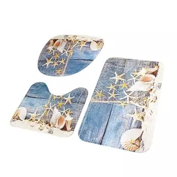 3 шт./компл., коврик для ванной комнаты с морской галькой, ковер для крышки унитаза, нескользящий напольный коврик-4 Stuttg, мультиколор
