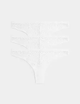 3 шт. кружевные стринги Body Soft Body, белый