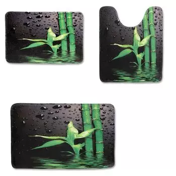 3 шт. Набор для ванной, набор для ванной, коврик для ванной, коврик для душа и туалета, ковер SN9952 Sonstige, зеленый