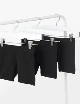 3 шт. однотонные шорты из богатого хлопка (2–8 лет) Marks & Spencer, черный
