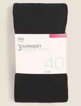 3 шт. супермягких непрозрачных колготок плотностью 40 ден Marks & Spencer, черный