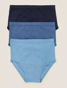3 шт. трусов из чистого хлопка Marks & Spencer, синий микс