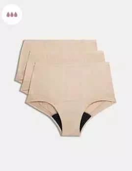 3 шт. в упаковке, усиленные впитывающие трусы, полный период Marks & Spencer, розовый кварц