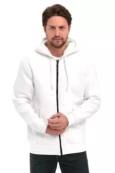 3-строчная мужская толстовка с капюшоном и приподнятой молнией Rodi, экрю