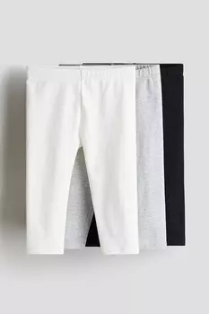 3 упаковки хлопковых леггинсов H&M, белый