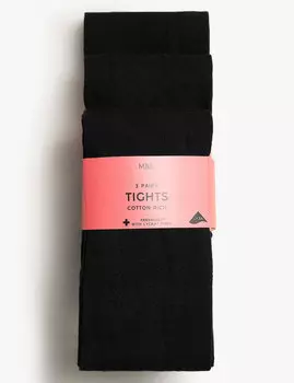3 упаковки школьных колготок (2–16 лет) Marks & Spencer, черный