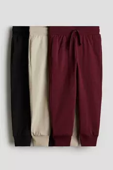 3 упаковки спортивных штанов H&M, красный
