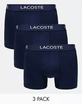 3 упаковки трусов-транков темно-синего цвета Lacoste