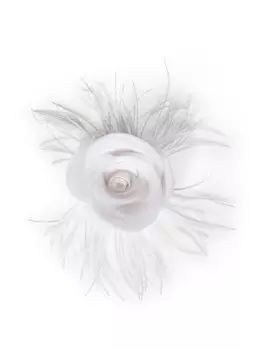 3D брошь-роза из жоржета ROOM76, белый