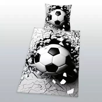 3D футбольное постельное белье Renforce - 135x200 80x80 см хлопок Arle-Living