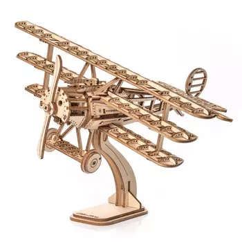 3D Модель Деревянного Пазла Маленькая История - Триплан Самолет Little Story