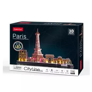 3D пазл City Line LED Paris DANTE (306-L525H) Cubic Fun
