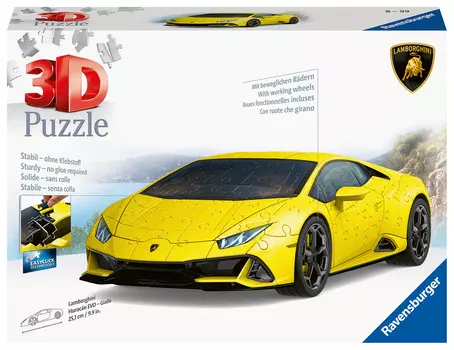 3D пазл, Транспортные средства, Lamborghini Huracn Evo Giallo Ravensburger