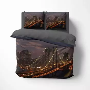 3D постельное белье Brooklyn Bridge комплект пододеяльников 135х200 + наволочка 80х80 см двустороннее постельное белье 2 шт. на молнии FEBE