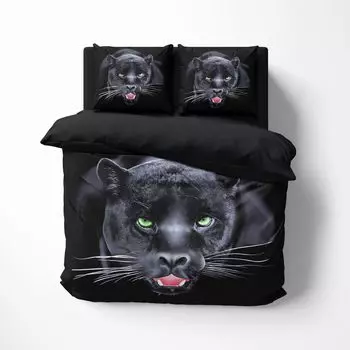 3D постельное белье Черная Пантера комплект пододеяльников 135х200 + наволочка 80х80 см двустороннее постельное белье 2 шт. на молнии FEBE