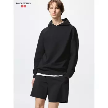 3D трикотажный пуловер с капюшоном Uniqlo, 09 черный